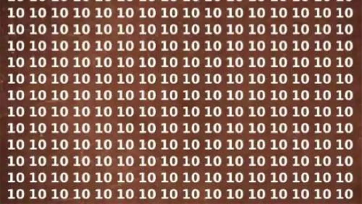 TEST IQ | Identificați singurul număr diferit de 10! Geniile reușesc în cel mult 9 secunde