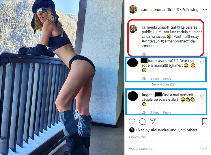 Carmen Brumă îi face concurență Biancăi Drăgușanu! Cum s-a pozat în balcon, deși avea doar lenjerie intimă: “Asta chiar e poză de piți”