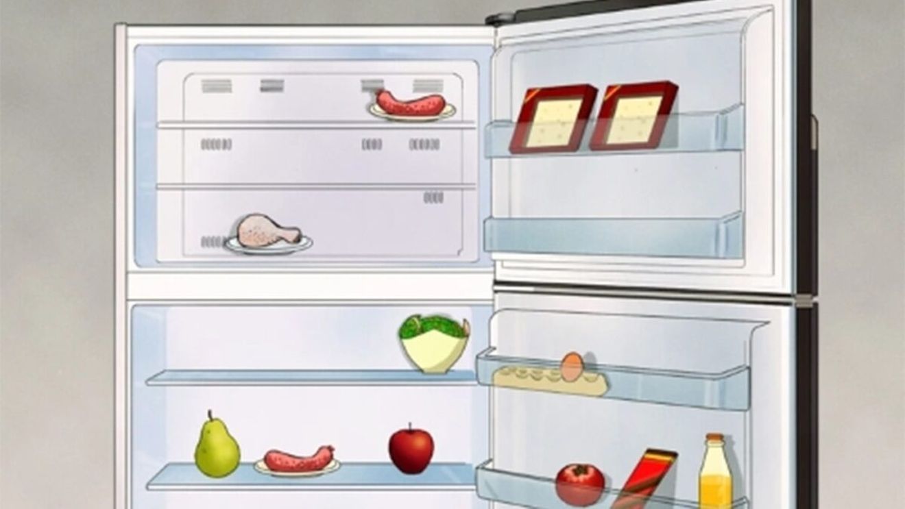 Test de inteligență | Care aliment nu are ce căuta în frigiderul din imagine? Fiți atenți la toate detaliile!