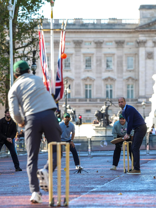 Prințul William a jucat Cricket în fața palatului, sursa-captură social media princeandprincessofwales