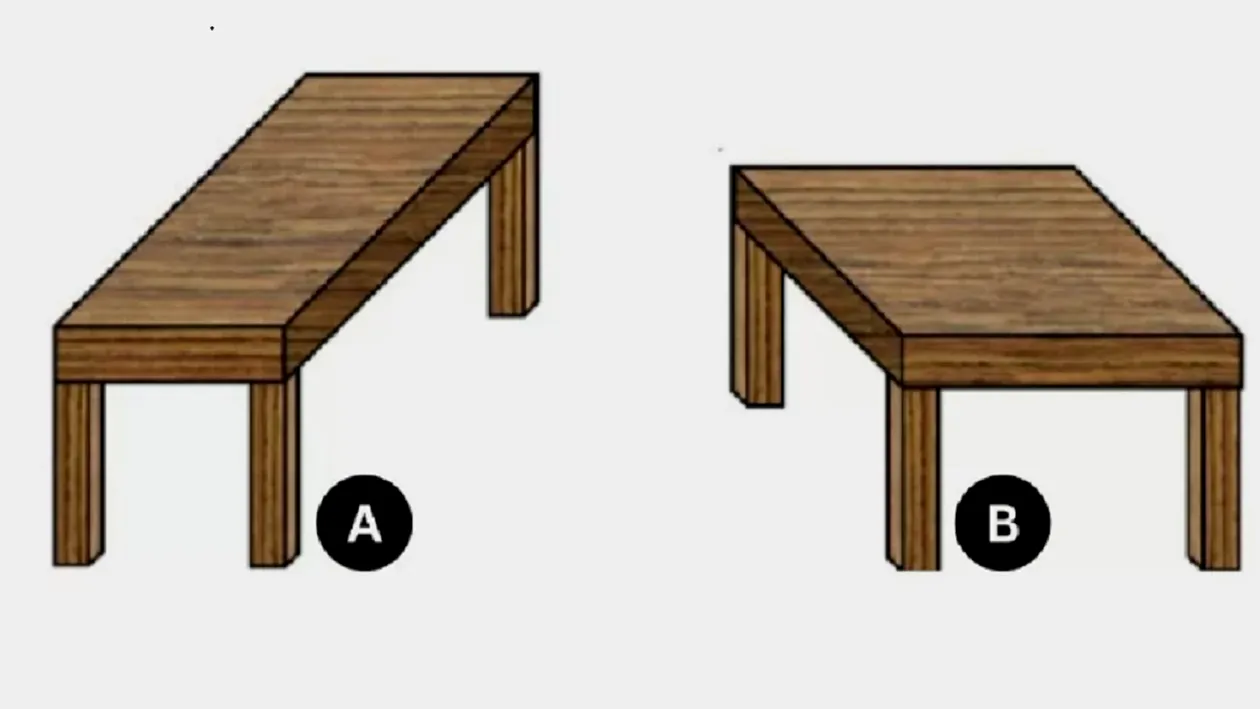 Iluzia optică ce îţi testează IQ-ul | Care masă este mai mare? Doar 1% din oameni răspund corect