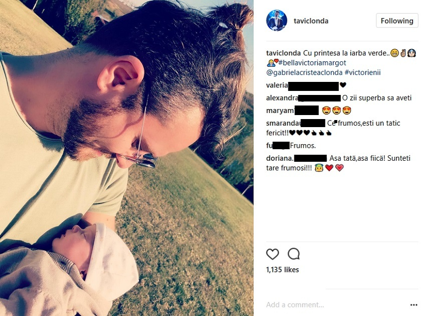 Tavi Clonda şi-a dus fetiţa la iarbă verde! Ipostaza în care a fost pozat de Gabriela Cristea i-a sensibilizat pe toţi