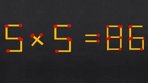 Test IQ exclusiv pentru genii | 5x5=86 este greșit. Pentru a corecta egalitatea, mutați 2 chibruturi