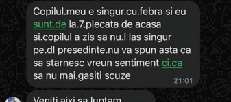 Și-a lăsat copilul SINGUR acasă, cu FEBRĂ, ca să-l susțină pe Călin Georgescu: „Veniți să luptăm!”