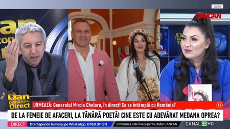 Medana, soția lui Alin Oprea, dezvăluiri despre viața amoroasă, la Dan Diaconescu Direct: „Am părăsit pe unul bogat și...”