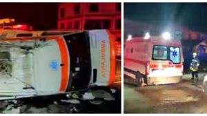 Accident la Mărășești. O ambulanță s-a răsturnat iar pacienta transportată a decedat