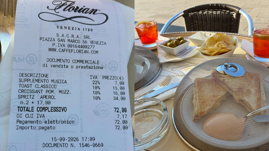 Ce a pățit o turistă la o cafenea din Veneția! A rămas uimită când i-a venit nota de plată