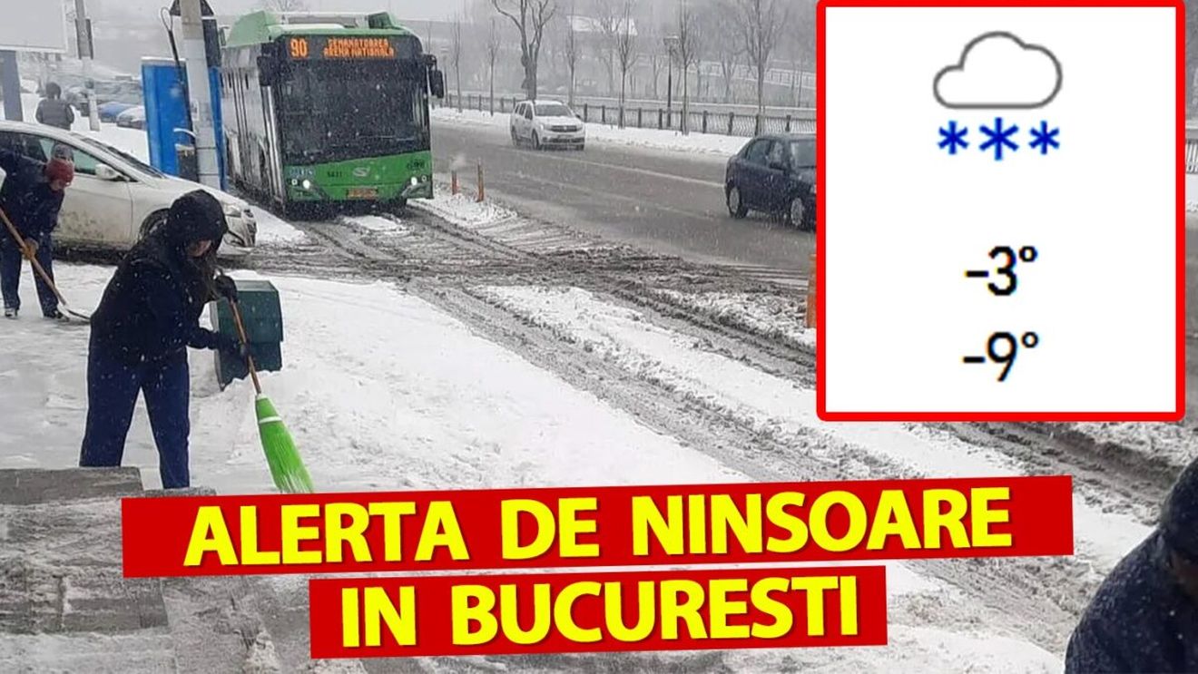 Meteorologii Accuweather au emis alertă de ninsori în București. La ce oră se întoarce iarna