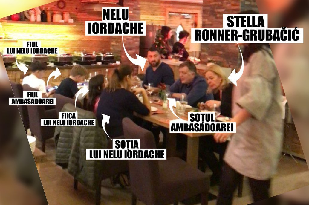 Ambasadoarea Olandei, Stella Ronner Grubacic, la masă cu Nelu Iordache, de Revelion