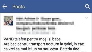 "Are bec pentru transport norcturn la gaini" Mai tare decat orice comedie! Cum vrea sa isi vanda un tanar telefonul pe Facebook