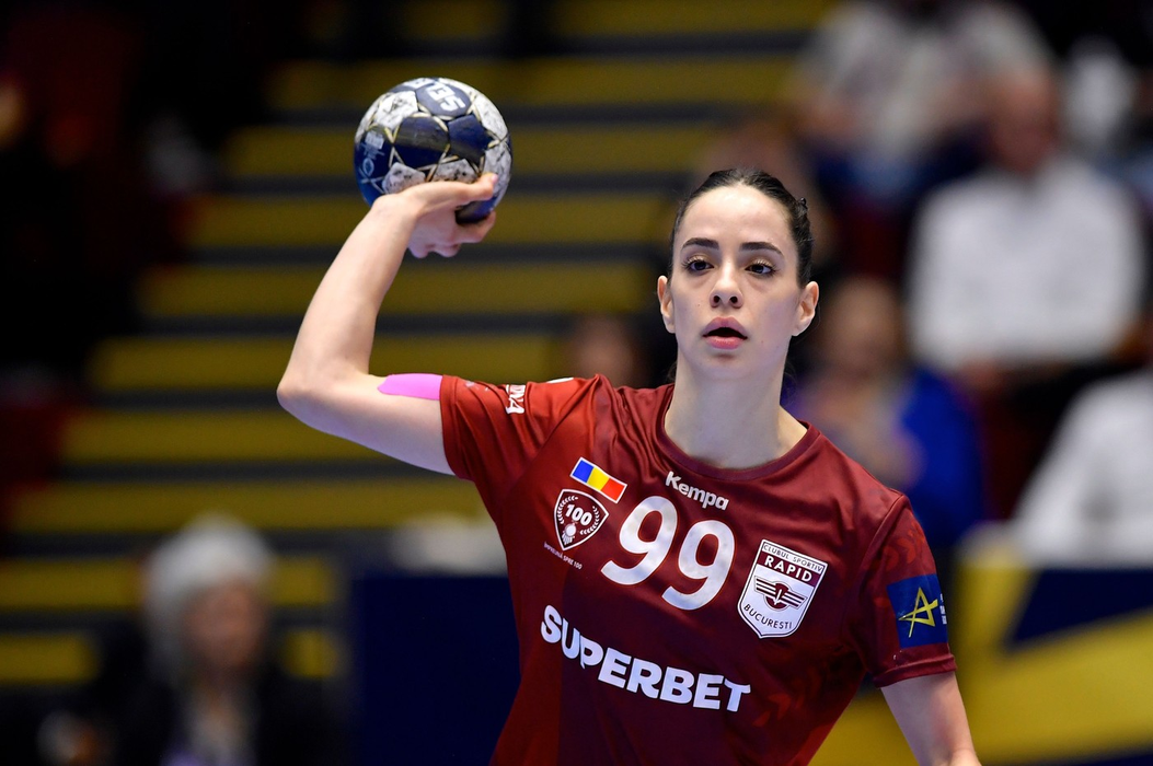 Sorina Maria Grozav of Rapid Bucharest in action during the EHF Champions League game between Rapid Bucharest and Gyor Audi ETO, sunday, December 11, 2022.
Rapid Bucharest v Gyori Audi ETO - EHF Champions League, Romania - 11 Dec 2022,Image: 744876934, License: Rights-managed, Restrictions: , Model Release: no