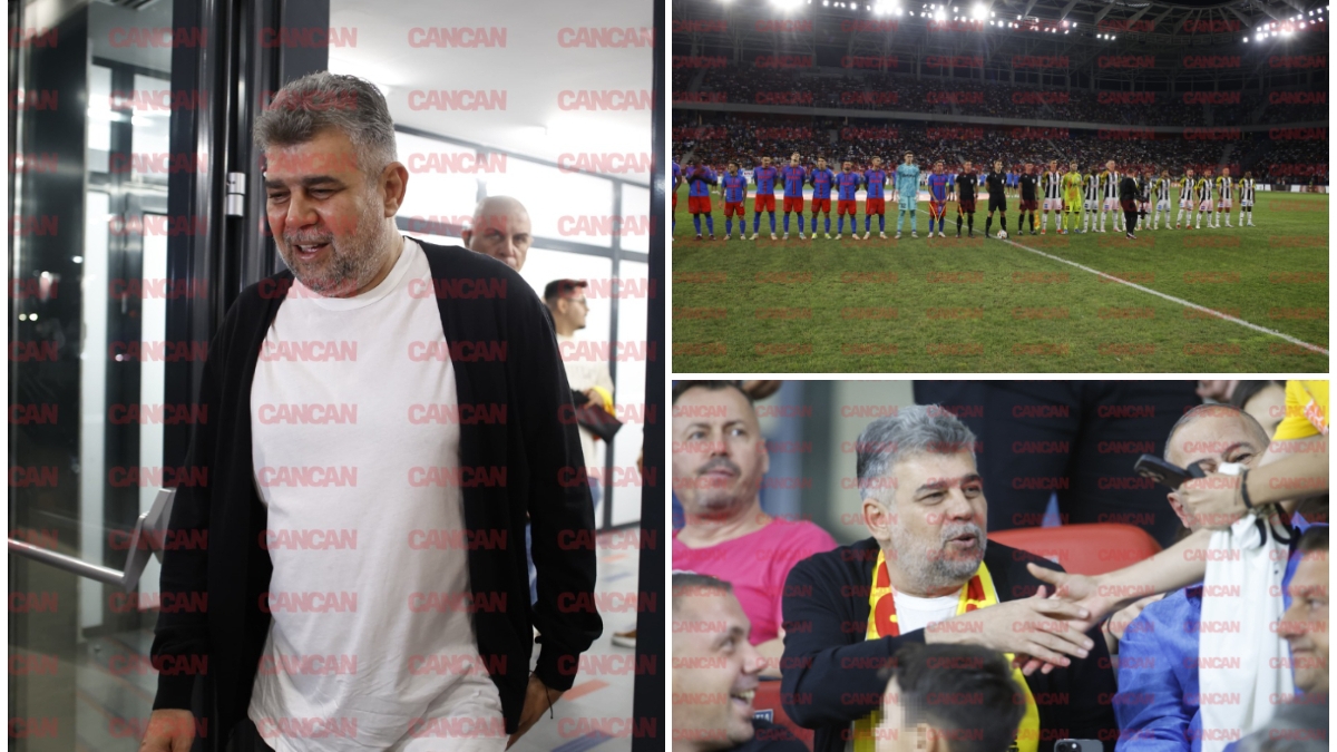 Cum a apărut Marcel Ciolacu în tribune, la meciul FCSB! Premierul României a fost luat cu asalt de suporteri