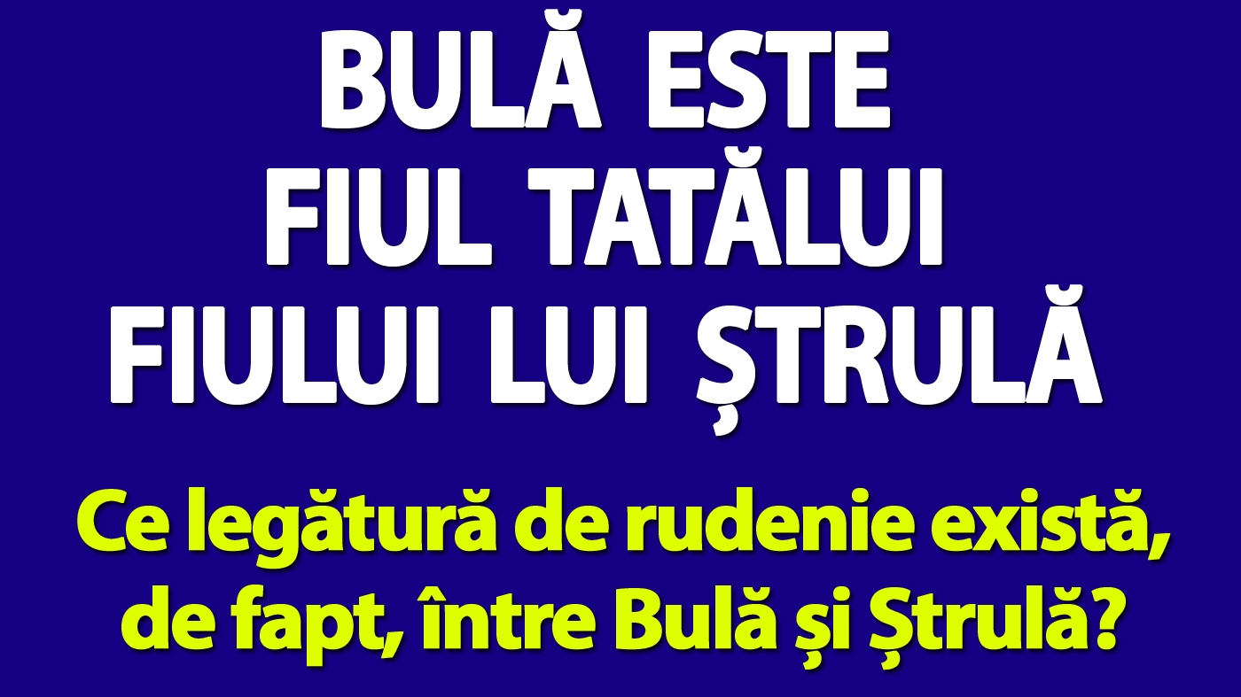 Test de logică | Bulă este fiul tatălui fiului lui Ștrulă. Ce legătură de rudenie există, de fapt, între Bulă și Ștrulă?