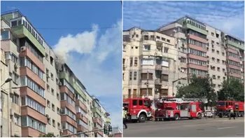 Incendiu puternic în Capitală, pe Calea Moșilor! Pompierii intervin în forță, după ce flăcările au izbucnit la etajul 8 al unui bloc