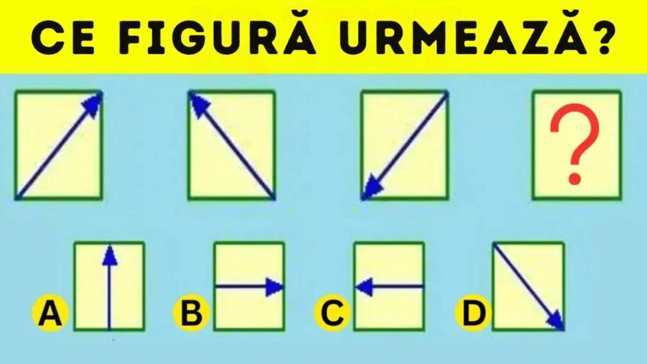 Test de inteligență | Crezi că îți dai seama ce figură completează seria, în doar 5 secunde?