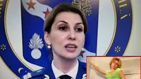 Purtătoarea de cuvânt a Jandarmeriei, fotografiată în ipostaze jenante, în cadă