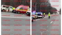 Accident grav în Balotești! Patru persoane au ajuns la spital, iar traficul a fost blocat total. Mai multe echipaje SMURD au ajuns la fața locului