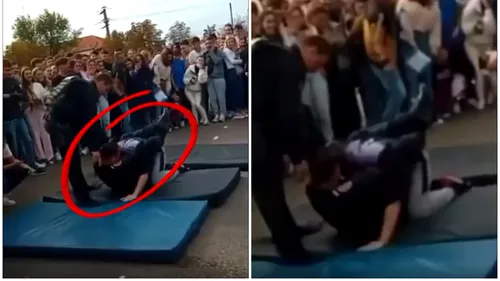 Adevărul despre filmarea viralizată în România, în care un polițist lovește un licean. Cine era, de fapt, tânărul