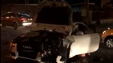 Accident șocant în București din cauza unui șofer beat. Ambele mașini s-au făcut praf
