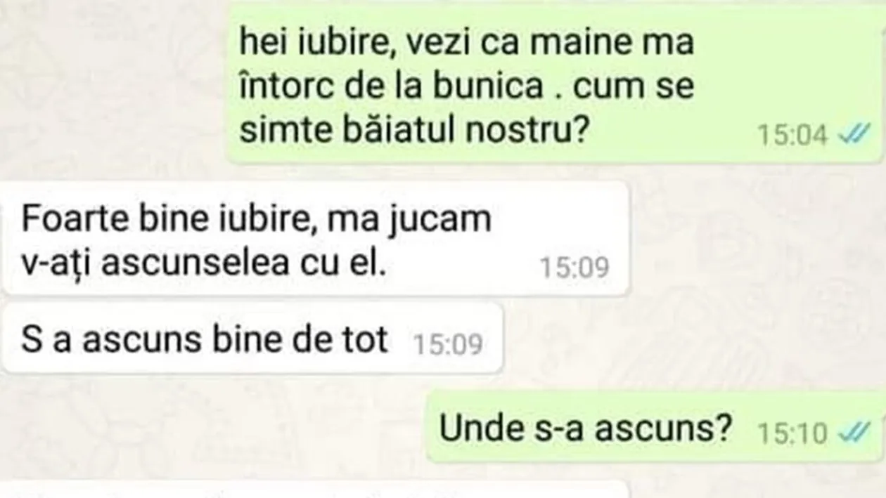 Bancul de weekend | Iubire, vezi că mâine mă întorc de la bunica