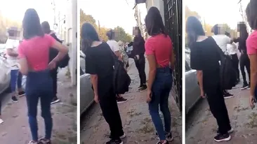 Scandal cu palme, îmbrânceli și înjurături, în fața unui liceu din Giurgiu. Motivul incredibil al agresării unei fete de 15 ani