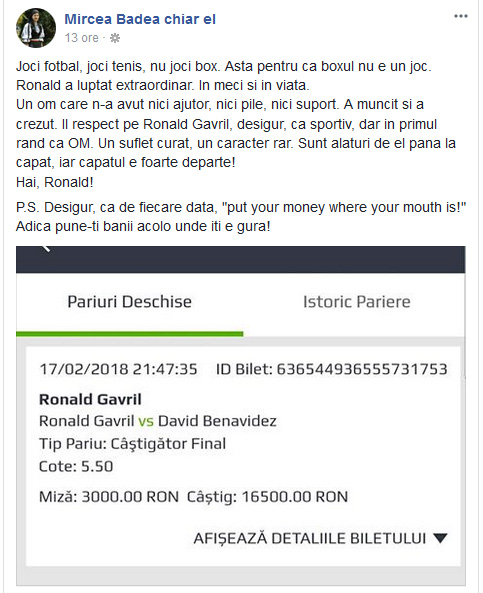 Ce sumă a pariat Mircea Badea pe Ronald Gavril: „Pune-ți banii acolo unde îți e gura!”