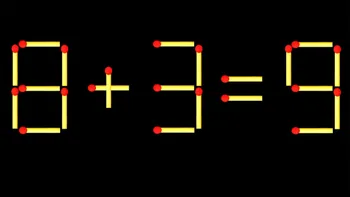 Test de inteligență | Mutați un singur chibrit pentru a corecta 8 + 3 = 9