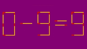 Test IQ cu chibrituri | Mutați un băț pentru a corecta 0 - 9 = 9