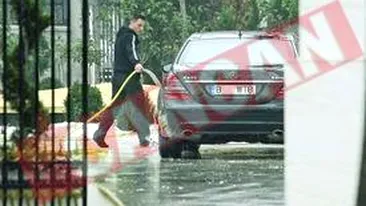 Gigi Becali, talharit de masina langa casa!