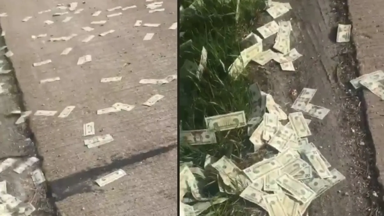 A început „să plouă” cu bani pe o autostradă din Statele Unite. Cum au reacționat șoferii