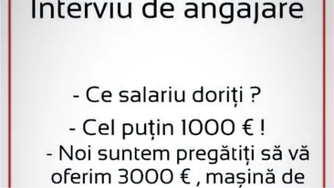 BANC | Interviu de angajare: „Ce salariu doriți?”