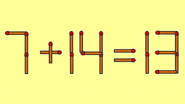 Test de inteligență | Mutați un singur chibrit pentru a corecta 7 + 14 = 13