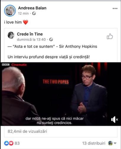 Andreea Bălan, anunţ surprinzător făcut târziu, în noapte: “Îl iubesc”. Cum au reacţionat fanii: “Păcat…”