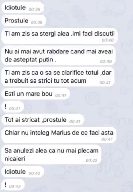 Mesajele în care fotomodela din Urlaţi îl jigneşte dur pe Niculae