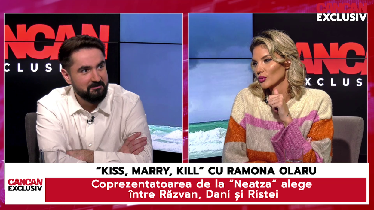 Ramona Olaru: "Mai ales în ultimii ani e din ce în ce mai așezat, a cerut-o și pe asta mică de soție acum, adică e ceva superb. Da, «marry» (n.r. "m-aș căsători cu") Răzvan!" (Foto: captură video)