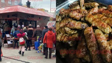 De 1 decembrie, zeci de oameni au stat la coadă pentru a cumpăra mici! Terasa Obor a pregătit mesaje patriotice pentru „românii adevărați”
