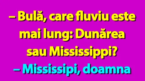 BANC | Bulă, care fluviu este mai lung: Dunărea sau Mississippi?