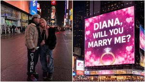 Cât l-a costat pe Lino Golden cererea în căsătorie pe ecranele din New York! Și-a impresionat complet viitoarea soție și nu s-a uitat la bani