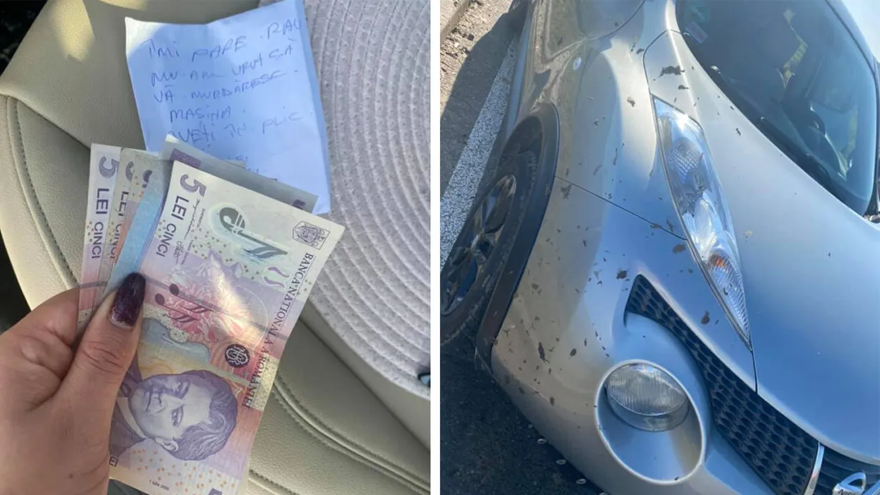 Îmi pare rău, n-am vrut. Ce bilețel și câți lei a găsit, pe capota mașinii, o șoferiță din Iași