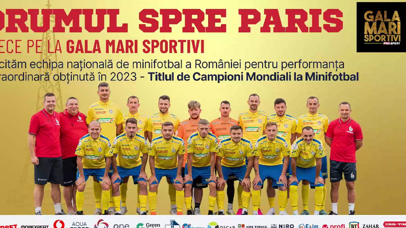 Echipa națională de minifotbal, premiată la Gala Mari Sportivi 2023 pentru titlul mondial care a bucurat o țară întreagă. „Exista o speranță!”. VIDEO