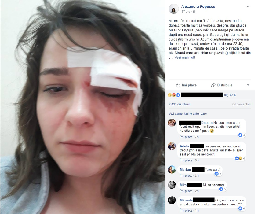 O tânără din București a fost bătută și jefuită în apropierea casei: „Am țipat după ajutor și l-am mușcat de mână”