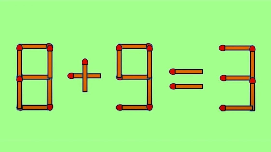 Test IQ | Ecuația 8+9=3 poate fi rezolvată dacă muți un singur băț. Ai găsit rezolvarea?