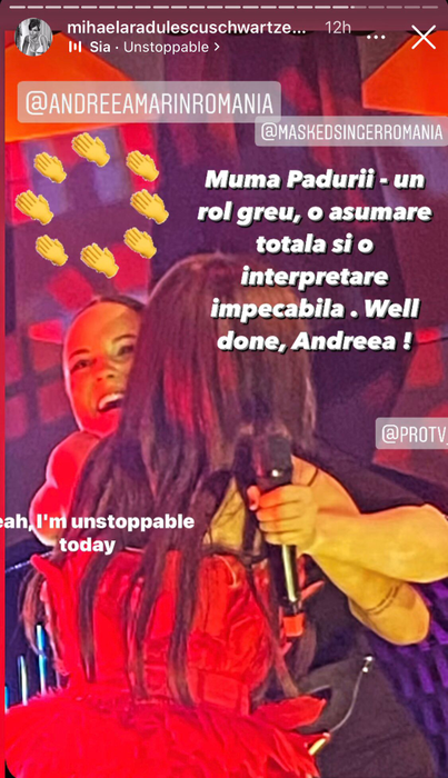 Imaginea anului! Mihaela Rădulescu a luat-o în brațe pe Andreea Marin după ce a câștigat Masked Singer