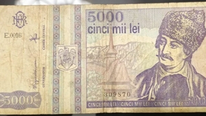 Mai ai această „comoară” acasă? La ce preț se vinde o bancnotă de 5.000 de lei din anul 1993, cu chipul lui Avram Iancu
