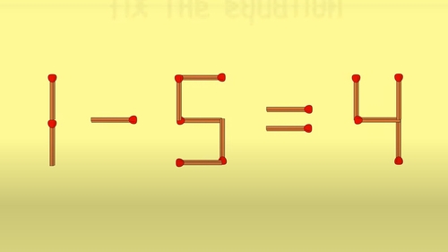 Test IQ exclusiv pentru genii | Corectați 1 - 5 = 4, mutând un singur chibrit!