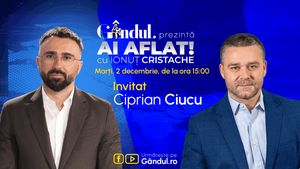 „Ai Aflat! cu Ionuț Cristache” începe marți, 2 decembrie, de la ora 15.00, live pe Gândul. Invitat: Ciprian Ciucu