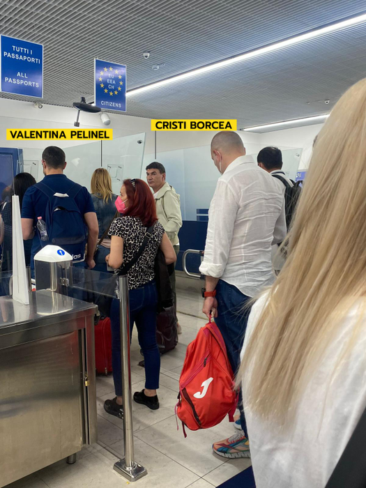 Cristian Borcea și Valentina Pelinel, în aeroport la Napoli