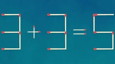 Test de inteligență | 3+3=5 este greșit! Corectați egalitatea, mutând un singur băț!