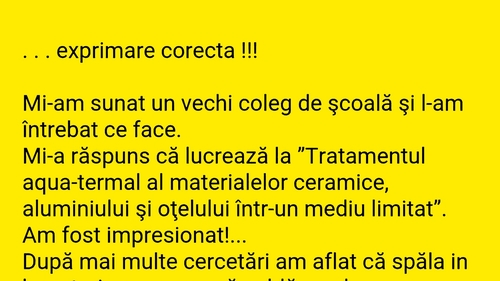 BANCUL ZILEI | Exprimare corectă