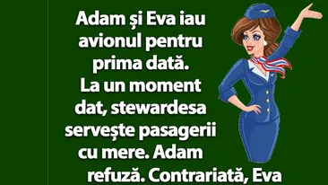 BANCUL ZILEI | Adam și Eva iau avionul pentru prima dată